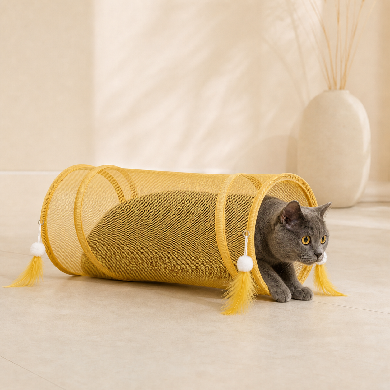 Túnel Plegable Interactivo para Gatos | 50 cm